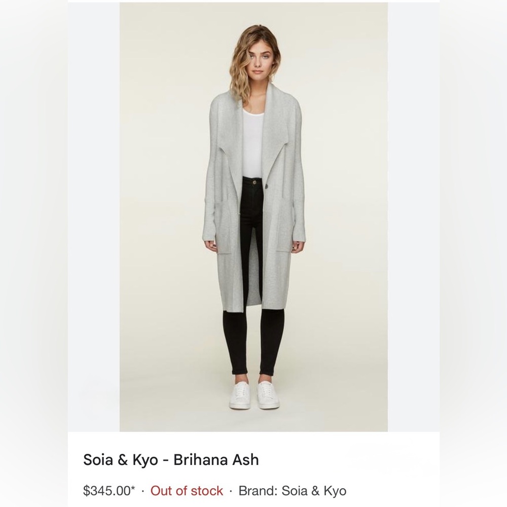 Soia & Kyo Light Gray Long Cardigan